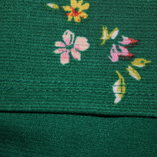 Lauren Conrad NEW $50 Sz XS Green Yellow Multi Floral Cold Shoulder Poly Dress