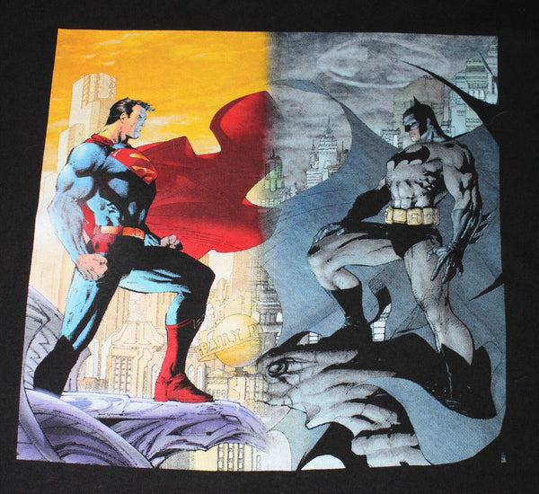 DC Comics Superman Batman Sz XL Black Multi 100% Cotton T Shirt