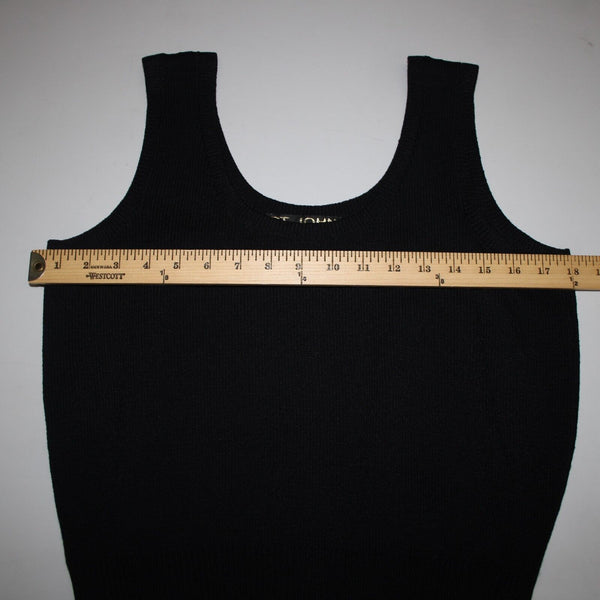 St John Basic Sz M Black Santana Knit Wool Blend Tank Top