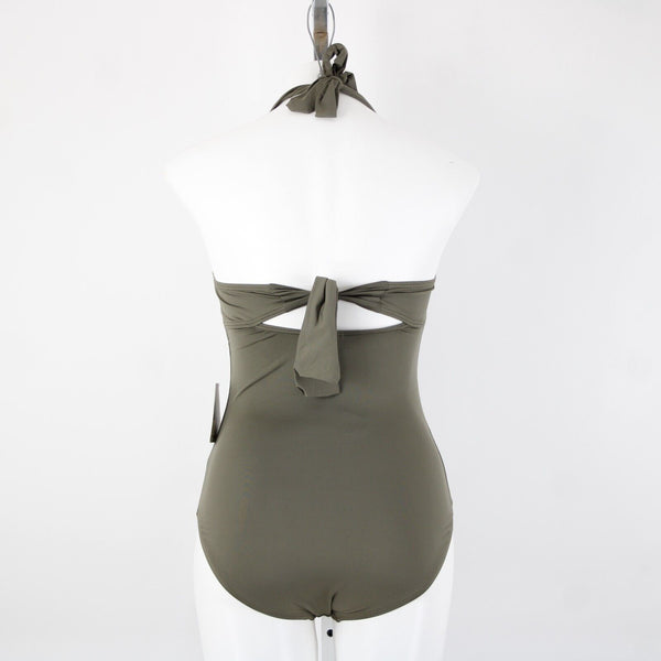 Tommy Bahama NEW $130 Sz 36C Handle Wood Green Foam Cup Nylon Spandex Swim Suit