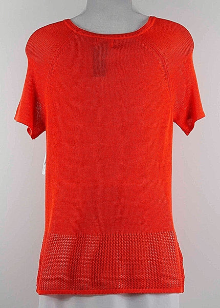 Old Navy NEW Sz XS Orange Cotton Rayon Blend Mixed Media Knit Top