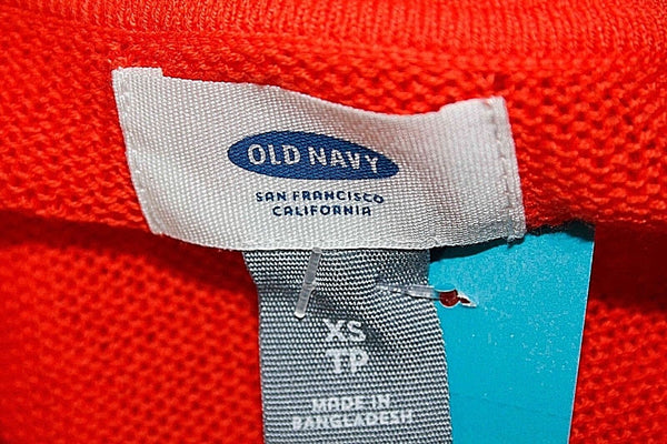 Old Navy NEW Sz XS Orange Cotton Rayon Blend Mixed Media Knit Top