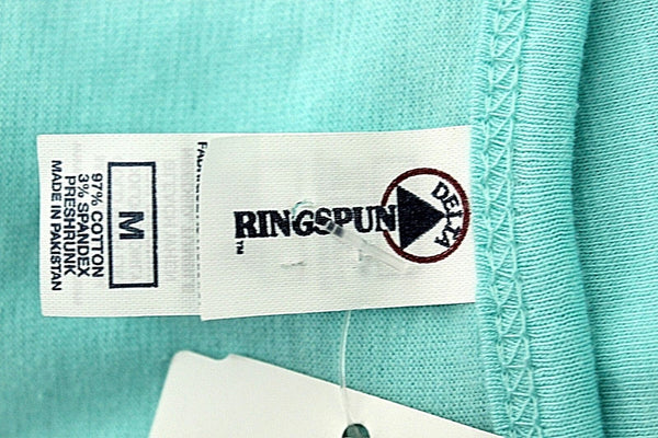 Ringspun Delta NEW $15 Sz M Mint Green White Cotton Spandex Arizona Top