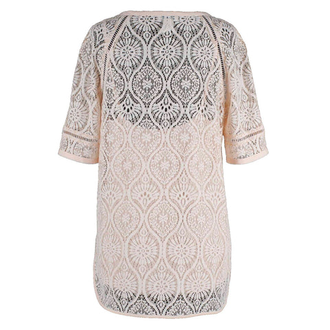 Sundance Sz M Peach Orange Lace Overlay with Cami Nylon Blend Rayon Blend Top