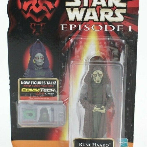 Hasbro Star Wars Episode 1 Rune Haako Figure Comm Tech Chip