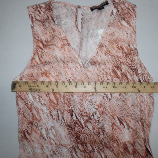 INC Dress NEW $90 Topson Snake Sz S Rust Red Multi Colored Ruffles 100% Rayon
