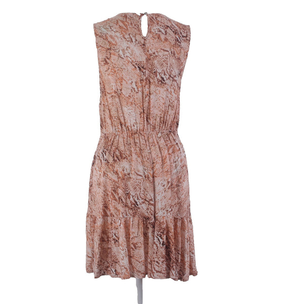 INC Dress NEW $90 Topson Snake Sz S Rust Red Multi Colored Ruffles 100% Rayon