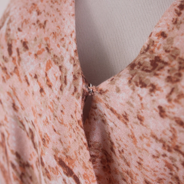 INC Dress NEW $90 Topson Snake Sz S Rust Red Multi Colored Ruffles 100% Rayon