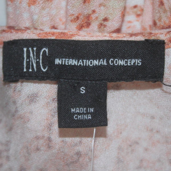 INC Dress NEW $90 Topson Snake Sz S Rust Red Multi Colored Ruffles 100% Rayon
