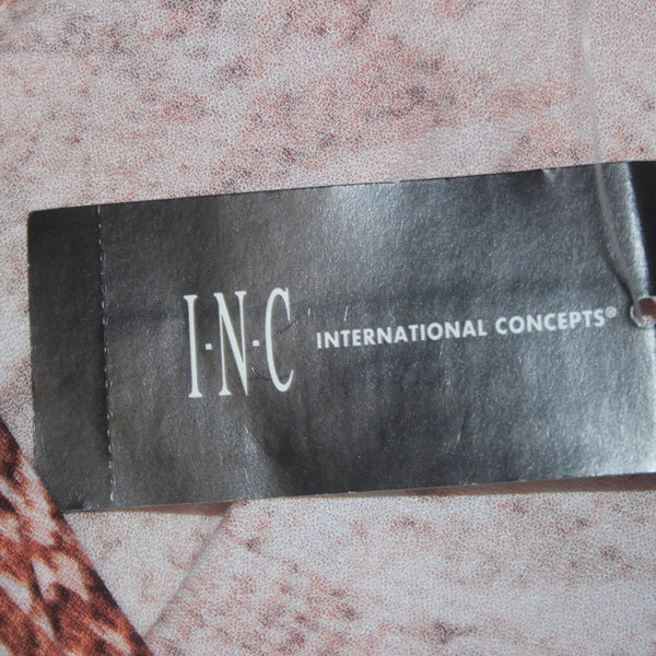 INC Dress NEW $90 Topson Snake Sz S Rust Red Multi Colored Ruffles 100% Rayon