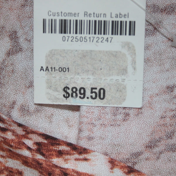 INC Dress NEW $90 Topson Snake Sz S Rust Red Multi Colored Ruffles 100% Rayon