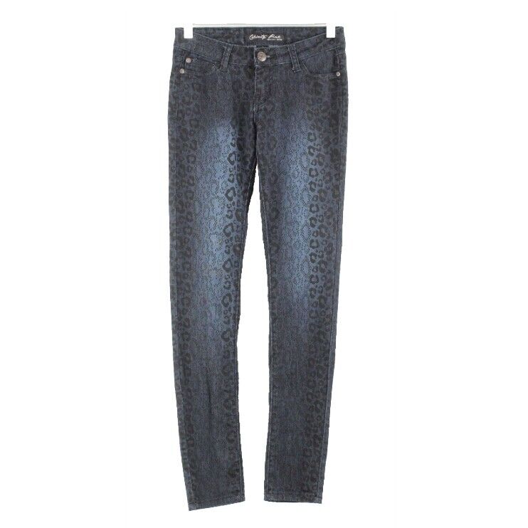 Celebrity Pink Sz 1 x 31 Navy Black Animal Skinny Cotton Poly Spandex Jeans