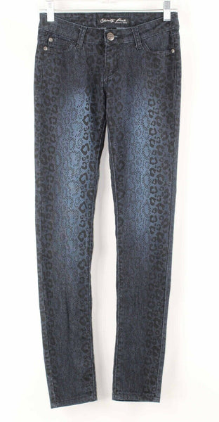Celebrity Pink Sz 1 x 31 Navy Black Animal Skinny Cotton Poly Spandex Jeans