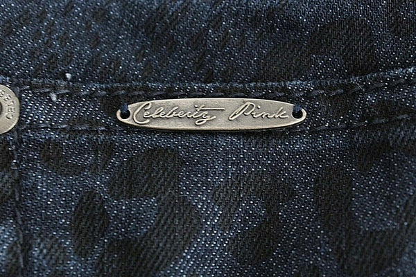 Celebrity Pink Sz 1 x 31 Navy Black Animal Skinny Cotton Poly Spandex Jeans