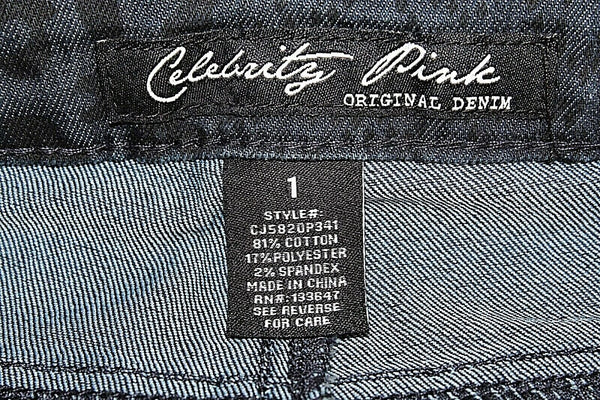Celebrity Pink Sz 1 x 31 Navy Black Animal Skinny Cotton Poly Spandex Jeans