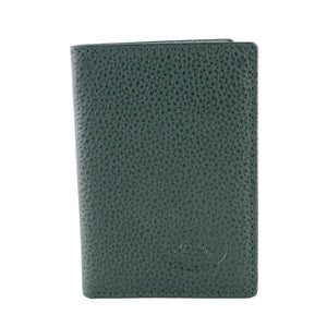 Francinel Green Pebbled Leather Logo Folding 4 x 2.75 Wallet