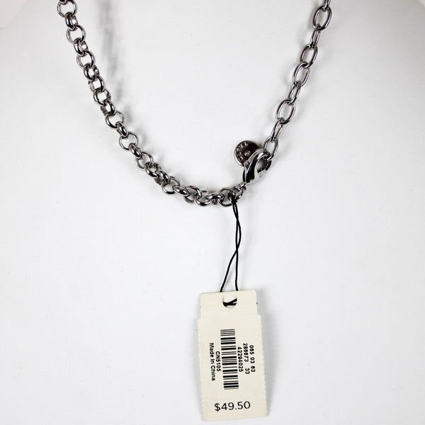 Talbots NEW $50 Silver Gold 18" Ext 3" Round Lobster Clasp Necklace