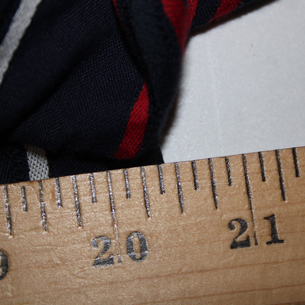 Cabi Sz M Navy Blue Red White Striped Balloon Sleeve 100% Cotton Top