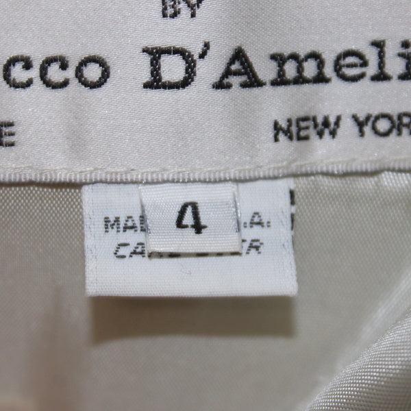 Rocco Damelio Dero Skirt Suit Sz 4 Light Green Croco Patterned Leather Lined