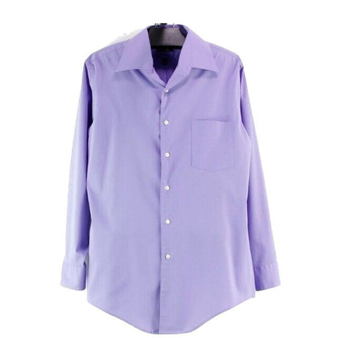 Arrow Sz M Lavender Polyester Blend Long Sleeve Button Front Dress Shirt