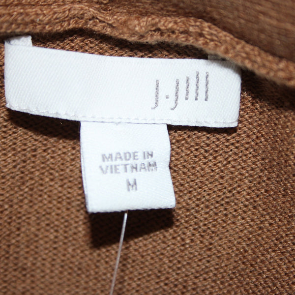 J Jill Sweater NEW $79 Vicuna Sz M Brown Turtleneck Tunic Cotton Viscose Sweater