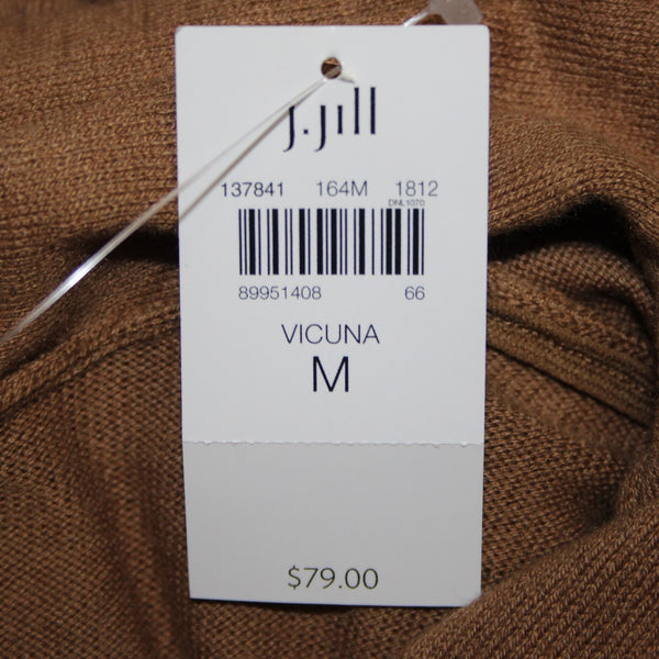 J Jill Sweater NEW $79 Vicuna Sz M Brown Turtleneck Tunic Cotton Viscose Sweater