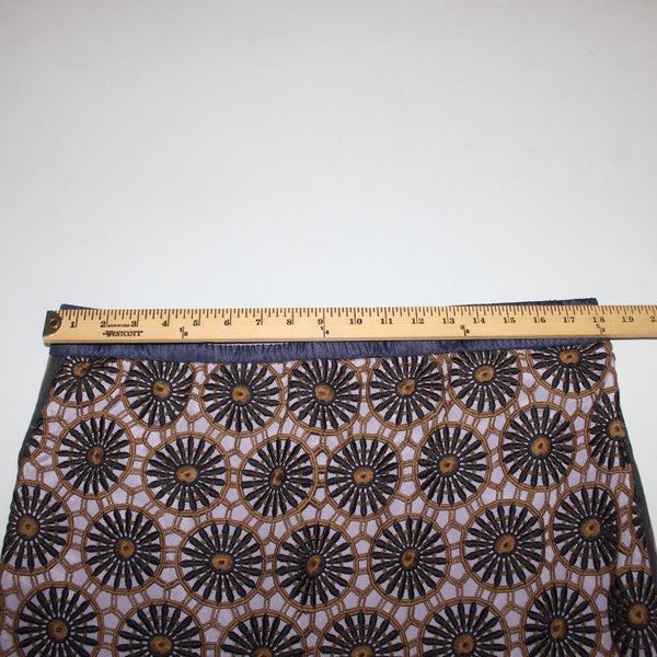 Current Air Loire Skirt Sz XL Purple Navy Black Brown Embroidery 100% Poly Skirt