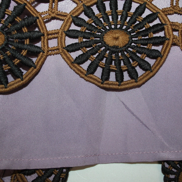 Current Air Loire Skirt Sz XL Purple Navy Black Brown Embroidery 100% Poly Skirt