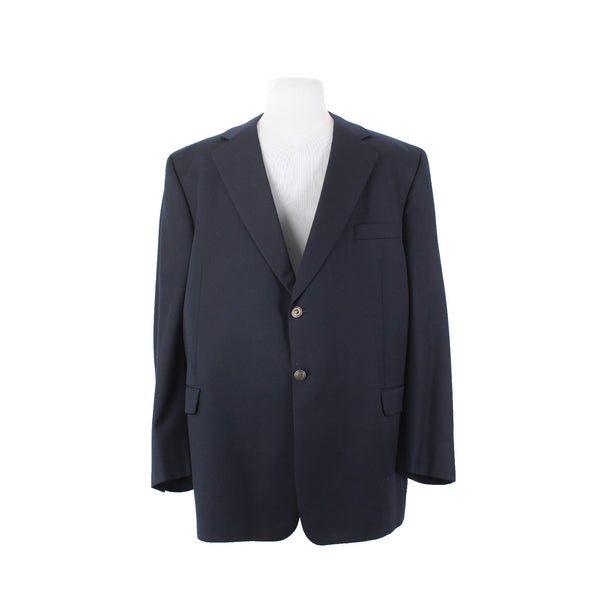 Jack Victor Sz 52PL Blazer Jacket Powellwood Navy Blue Two Button 100% Wool