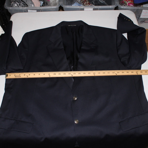Jack Victor Sz 52PL Blazer Jacket Powellwood Navy Blue Two Button 100% Wool