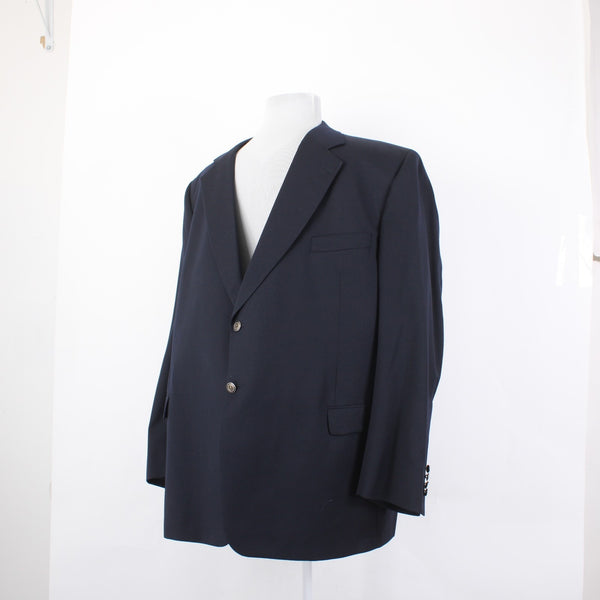 Jack Victor Sz 52PL Blazer Jacket Powellwood Navy Blue Two Button 100% Wool
