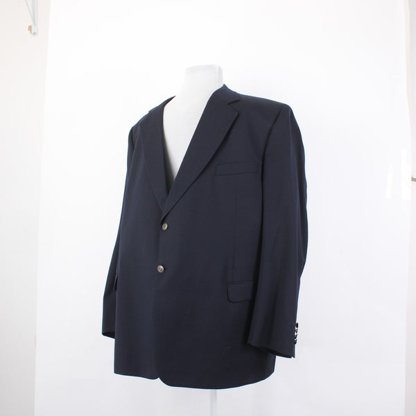 Jack Victor Sz 52PL Blazer Jacket Powellwood Navy Blue Two Button 100% Wool