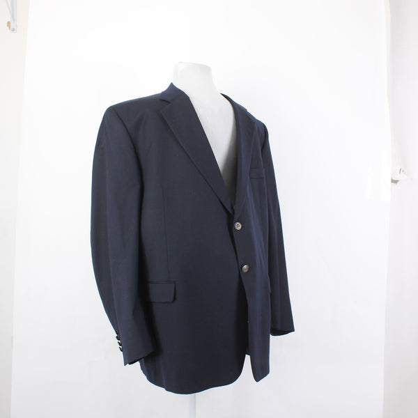 Jack Victor Sz 52PL Blazer Jacket Powellwood Navy Blue Two Button 100% Wool