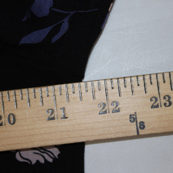 Cloth And Stone Top Sz L Black Blue Multi Color Collared Buttons Sheer Rayon Top