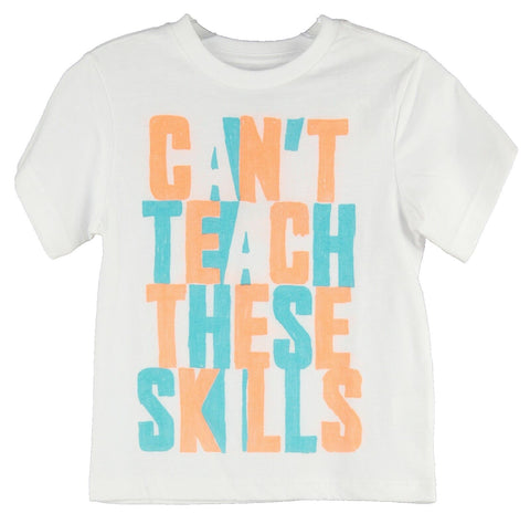 Place NEW Sz 4 White Neon Orange Teal Unisex 100% Cotton Graphic Tee Shirt