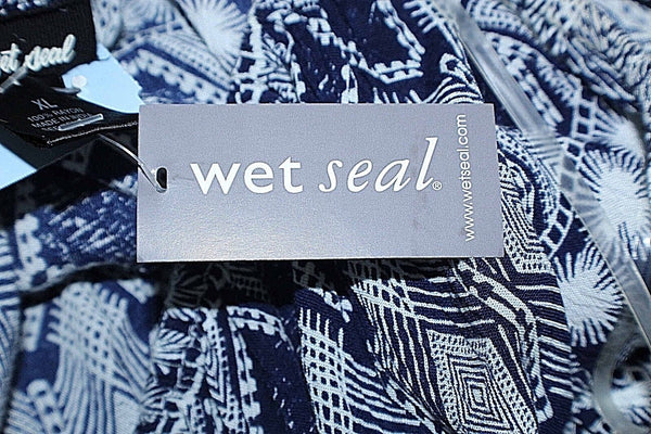Wet Seal NEW $20 XL Navy White Off The Shoulder Rayon Trapeze Top