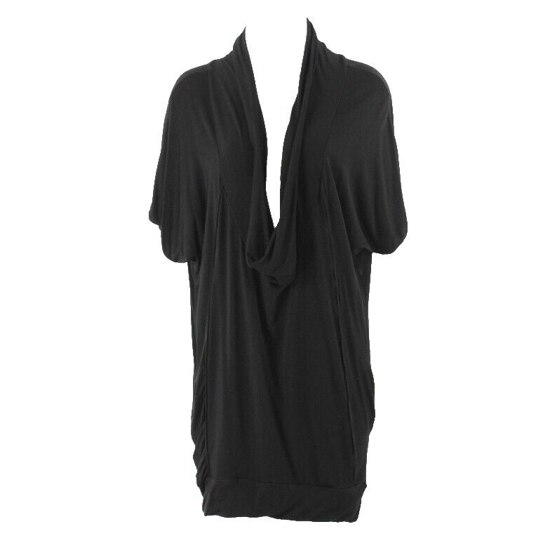 Wilster XS Black Scoop Ruched Pocketed Viscose Spandex Top