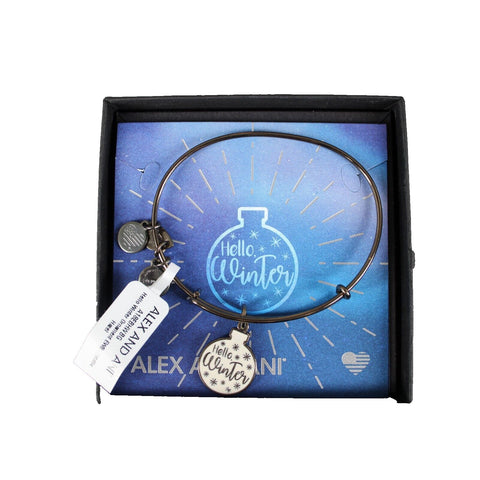 Alex And Ani NEW Gunmetal Charms "Hello Winter" Bracelet