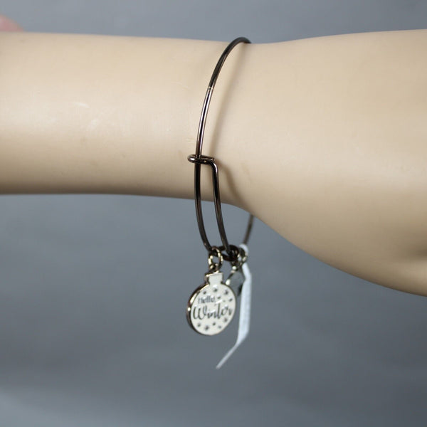 Alex And Ani NEW Gunmetal Charms "Hello Winter" Bracelet