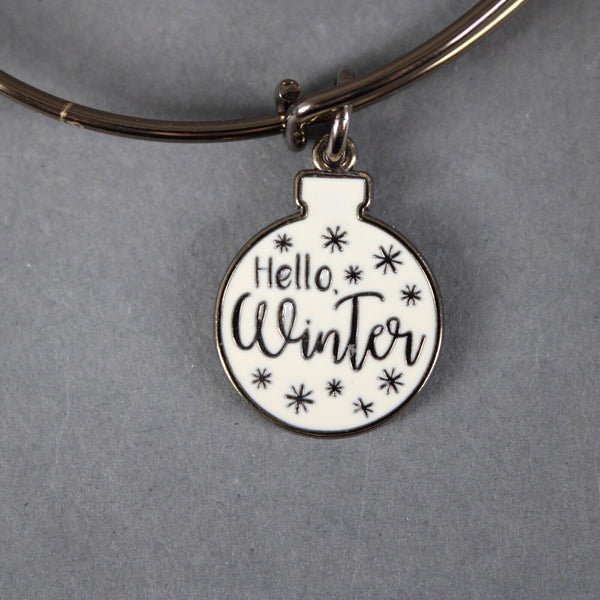 Alex And Ani NEW Gunmetal Charms "Hello Winter" Bracelet
