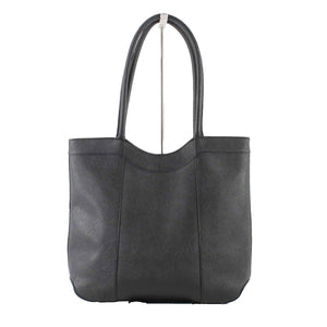 Hobo Sz 13 x 16 Black Textured Leather Red Fabric Lined Shoulder Tote Purse