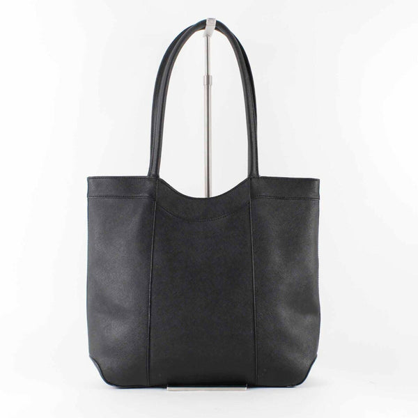 Hobo Sz 13 x 16 Black Textured Leather Red Fabric Lined Shoulder Tote Purse