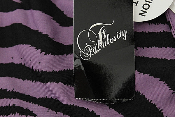 Fabulosity NEW Sz XXL Purple Black Rhinestones Studs Polyester Spandex Top