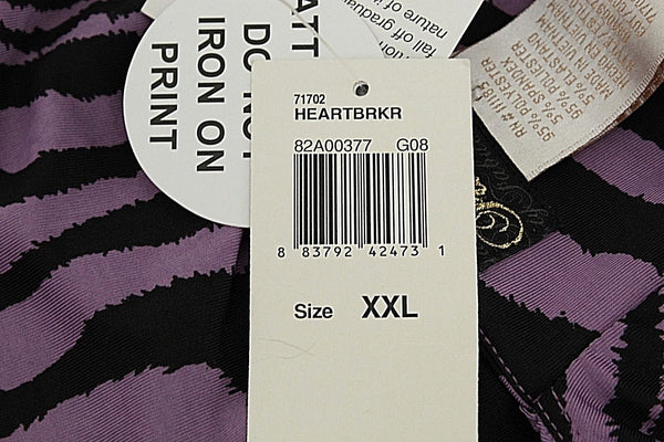 Fabulosity NEW Sz XXL Purple Black Rhinestones Studs Polyester Spandex Top