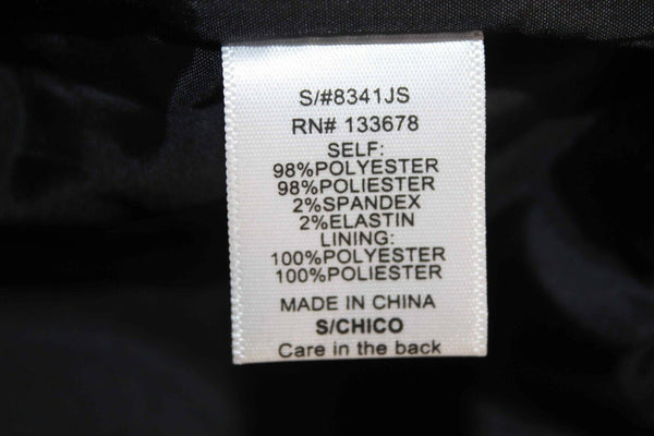 Love Tree Sz S Black Satin Silver Zip Studs Knit Band Polyester Blnd Jacket
