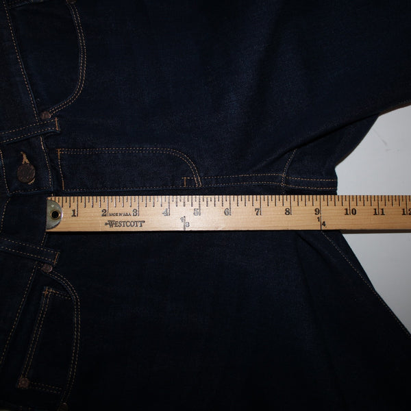 Soft Surroundings Sz S P x 25 Dark Blue Denim Pockets Straight Cotton Capri Jean