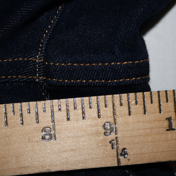Soft Surroundings Sz S P x 25 Dark Blue Denim Pockets Straight Cotton Capri Jean