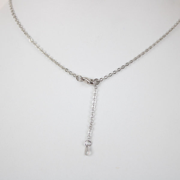 CHEYENNE NEW Name Silvertone Rhinestone 14.5"w 4.5" Multi Ring Extender Necklace
