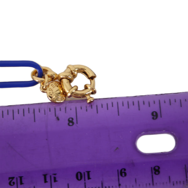 J Crew Bracelet Goldtone Blue Enamel Chain Link 7" Ext 1" Bracelet