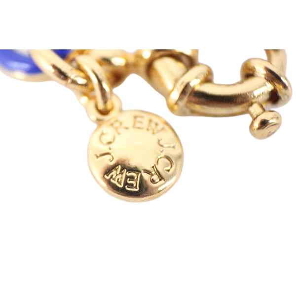 J Crew Bracelet Goldtone Blue Enamel Chain Link 7" Ext 1" Bracelet
